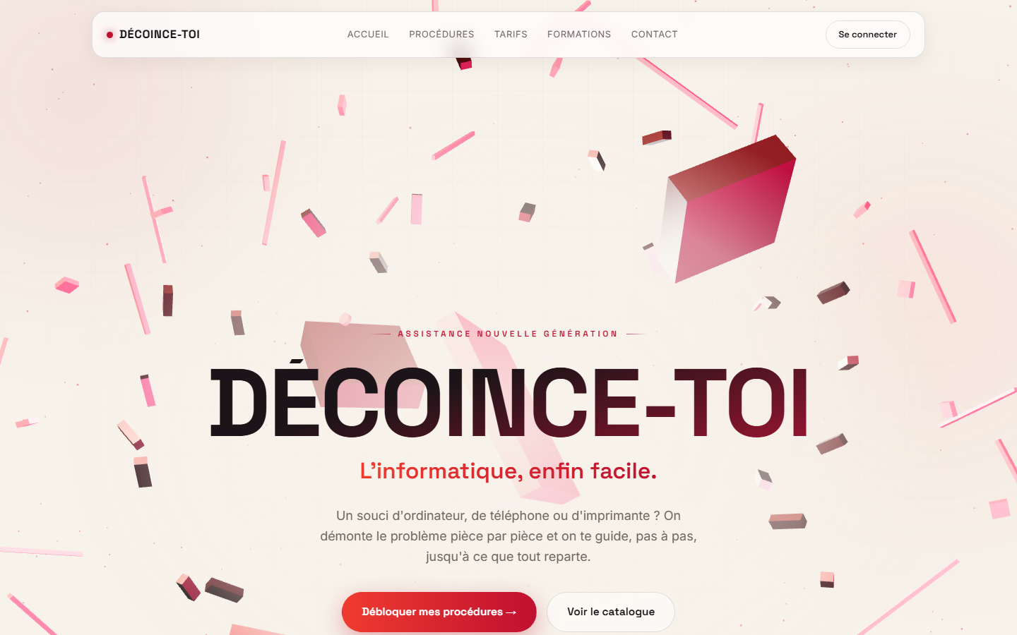 Aperçu du site Décoince-toi réalisé par HETECH